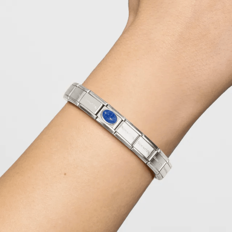 Nomination Composable Classic Lapis Lazuli Stone Link worn on bracelet
