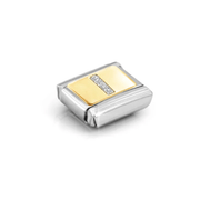 Nomination Composable Classic Letter I Silver Glitter Link charm angled view
