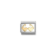 Nomination Composable Classic Link heart sunglasses charm in yellow gold on stainless steel