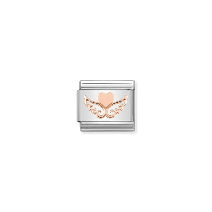Rose gold heart with wings Nomination Composable Classic Link charm

