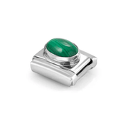 Nomination Composable Classic Malachite Stone Link charm angled view
