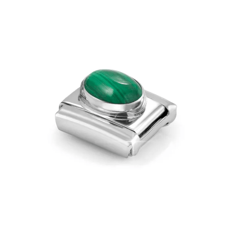 Nomination Composable Classic Malachite Stone Link charm angled view
