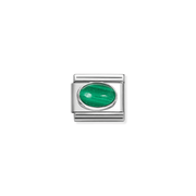 Nomination Composable Classic Malachite Stone Link charm front view
