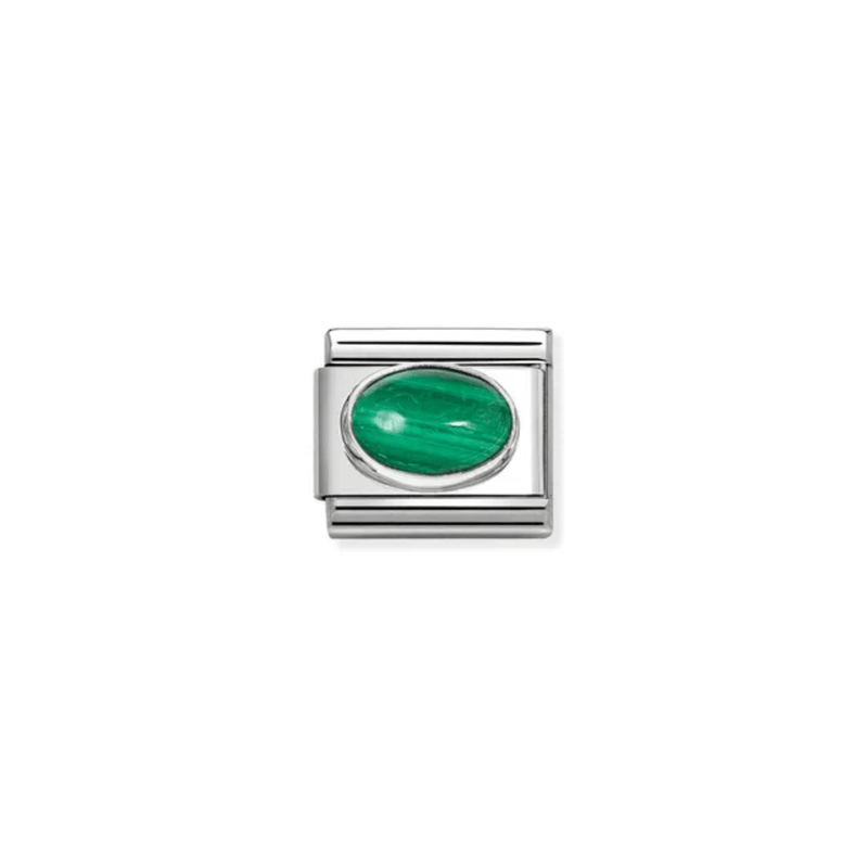 Nomination Composable Classic Malachite Stone Link charm front view
