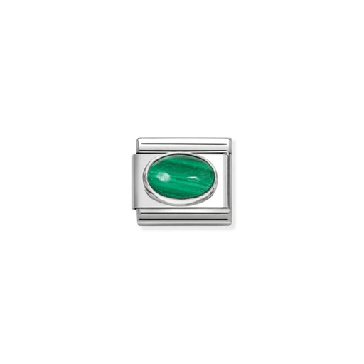 Nomination Composable Classic Malachite Stone Link charm front view
