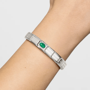 Nomination Composable Classic Malachite Stone Link worn on bracelet
