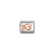 Nomination Composable Classic number 13 rose gold CZ link charm front view
