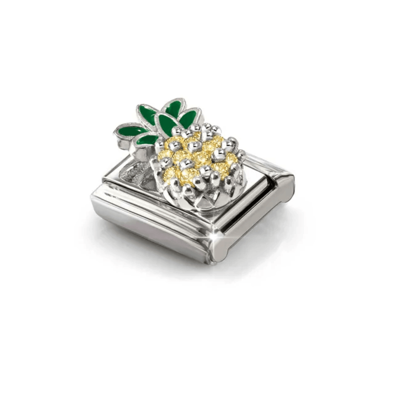 Nomination Composable Classic Pineapple Yellow CZ Link charm angled view