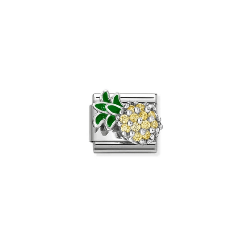 Nomination Composable Classic Pineapple Yellow CZ Link charm front view
