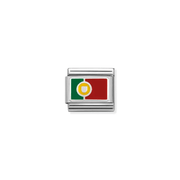 Nomination Composable Classic Portugal Flag Link charm with coloured enamel
