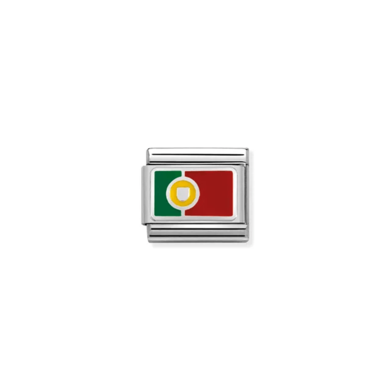 Nomination Composable Classic Portugal Flag Link charm with coloured enamel
