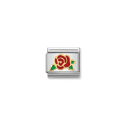 Nomination Composable Classic Red Rose Enamel Link charm front view
