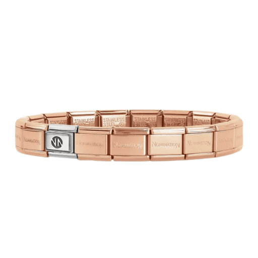  Nomination Composable Classic Rose Gold Plated Starter Bracelet with sterling silver NN logo link