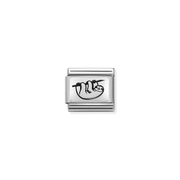 Nomination Composable Classic Silver Sloth Link Charm with black engraved design