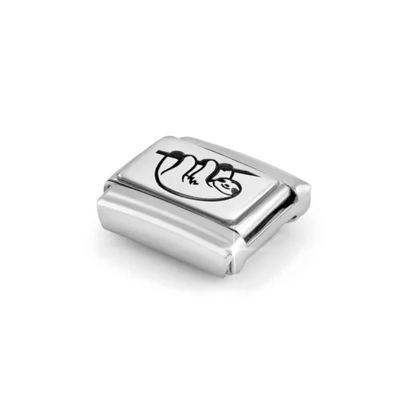 Angled product image of the Nomination Composable Classic Silver Sloth Link Charm