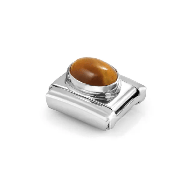 Nomination Composable Classic Tiger Eye Stone Link charm angled view
