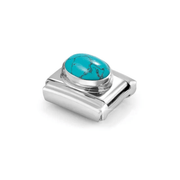 Nomination Composable Classic Veined Turquoise Stone Link charm angled view
