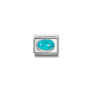 Nomination Composable Classic Veined Turquoise Stone Link charm front view
