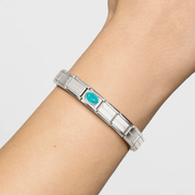 Nomination Composable Classic Veined Turquoise Stone Link worn on bracelet

