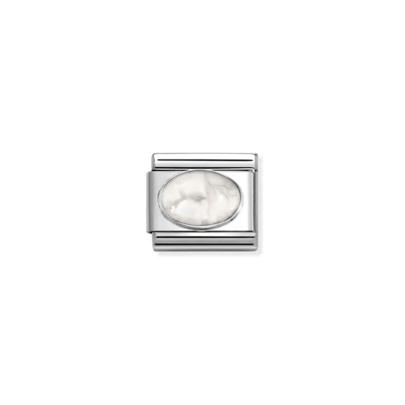 Nomination Composable Classic White Howlite Stone Link charm front view
