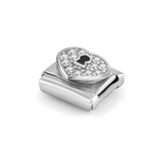 Nomination Composable heart keyhole charm with Cubic Zirconia detail
