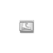 Nomination Composable Ice Skate Charm in silver with white enamel detail

