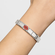 Nomination silver and enamel pizza charm worn on a Classic bracelet