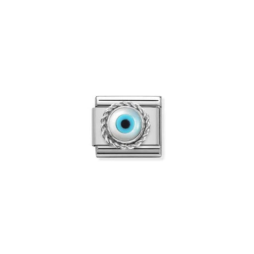 Nomination Composable silver Greek Eye charm with vivid blue centre