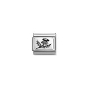 Nomination Composable Silver Thistle Charm with oxidised silver detail
