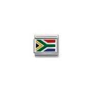 Nomination Composable South Africa Flag Charm in silver with enamel detail
