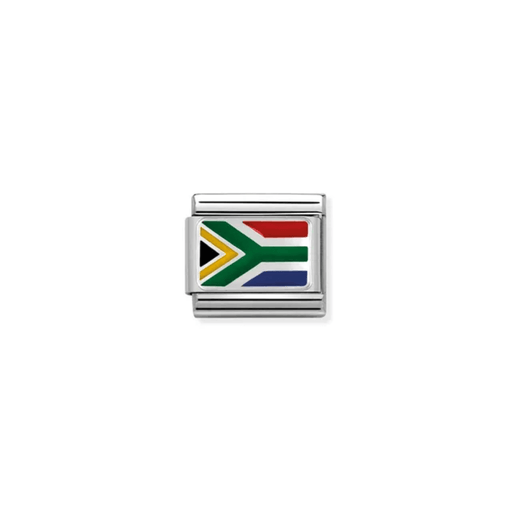 Nomination Composable South Africa Flag Charm in silver with enamel detail
