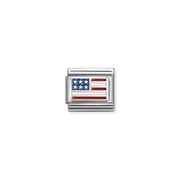 Nomination Composable USA flag charm in sterling silver and coloured enamel