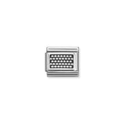Nomination Dot Plate Vintage Classic Link charm in stainless steel and sterling silver