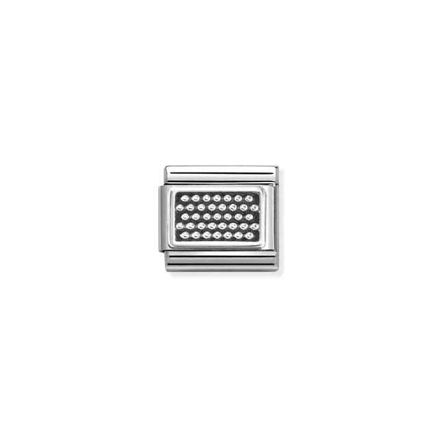 Nomination Dot Plate Vintage Classic Link charm in stainless steel and sterling silver