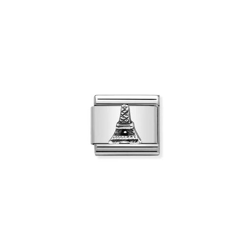 Nomination Classic link charm with Eiffel Tower in silver on stainless steel