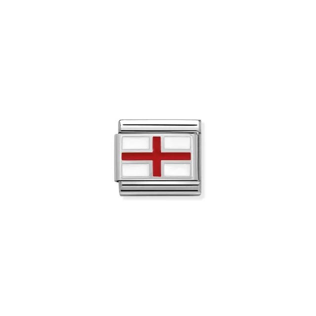 Nomination Classic England flag link charm with red and white enamel St George’s Cross
