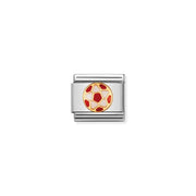 Nomination Classic Link charm with football/soccer motif in bonded yellow gold and enamel on stainless steel, for a Nomination Bracelet