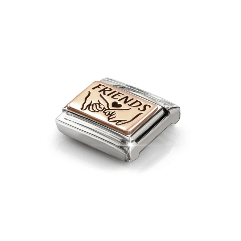 Nomination FRIENDS Pinky Promise Classic Link with black enamel, angled view