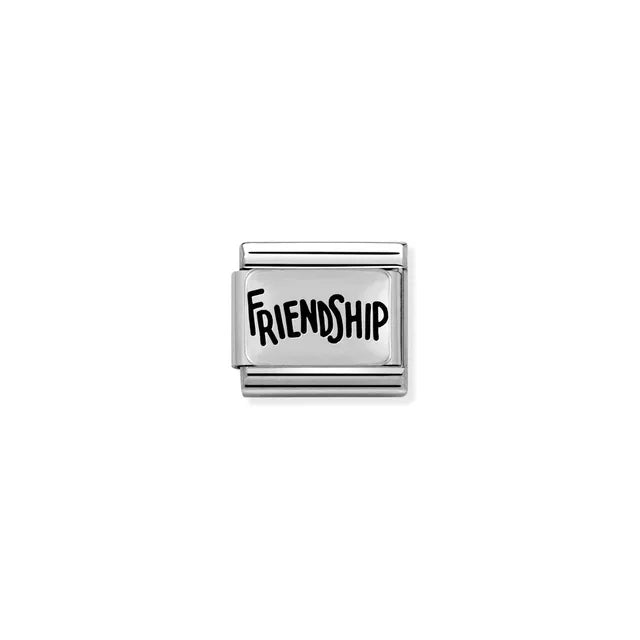 Nomination Friendship Classic Link charm in stainless steel and sterling silver