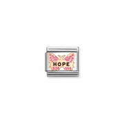 Nomination Classic fuchsia butterfly hope link in 9k rose gold for Nomination Composable Classic bracelets