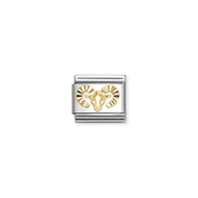 Nomination gold Aries zodiac charm with etched ram design