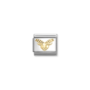 Nomination gold Capricorn zodiac charm with etched goat symbol