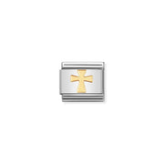Nomination Gold Cross Classic Link in stainless steel with yellow-gold detail