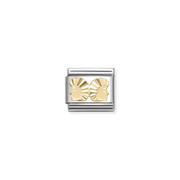 Nomination gold Gemini zodiac charm with etched twin symbol