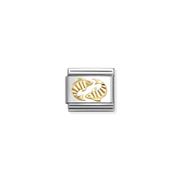 Nomination gold Pisces zodiac charm with etched twin-fish symbol