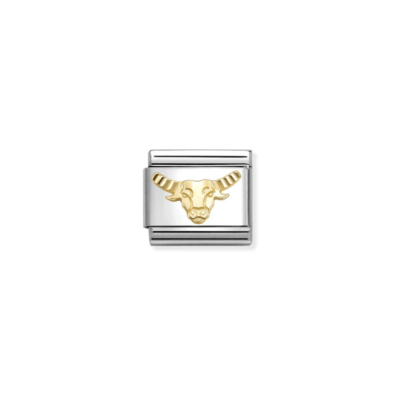 Nomination gold Taurus zodiac charm with etched bull symbol