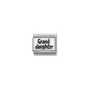 Nomination Granddaughter Classic Link charm in stainless steel and sterling silver