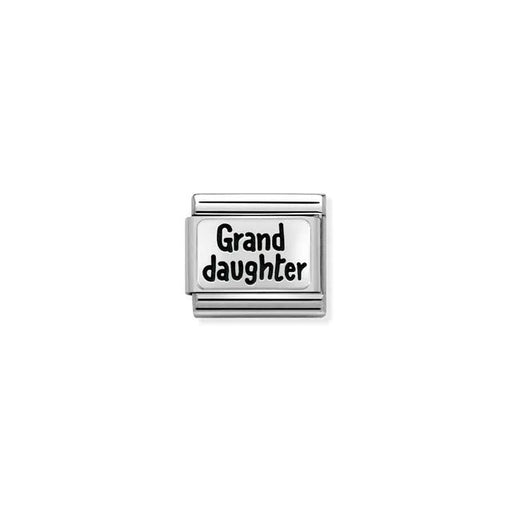 Nomination Granddaughter Classic Link charm in stainless steel and sterling silver