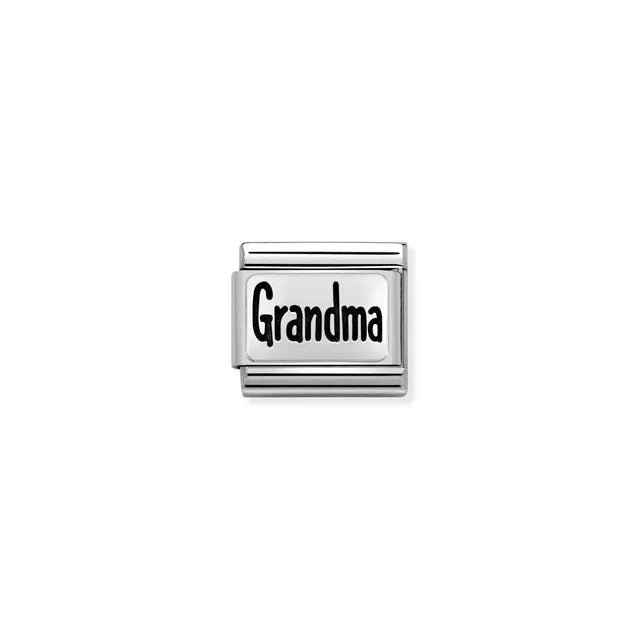 Nomination Grandma Classic Link charm in stainless steel and sterling silver