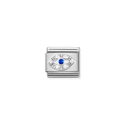 Nomination Greek Eye CZ Classic Link with blue and white cubic zirconia